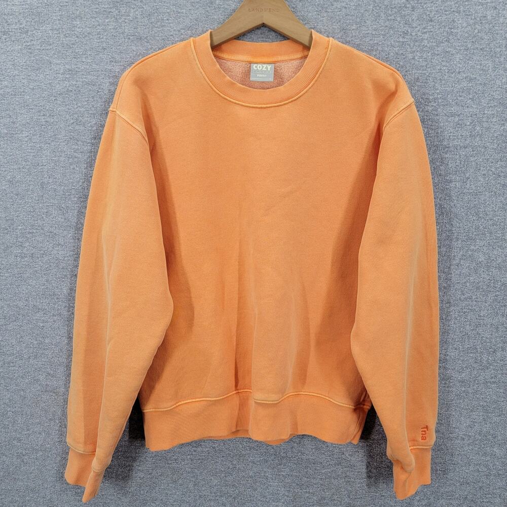 TNA COZY FLEECE PERFECT CREWNECK SWEATSHIRT, SIZE M